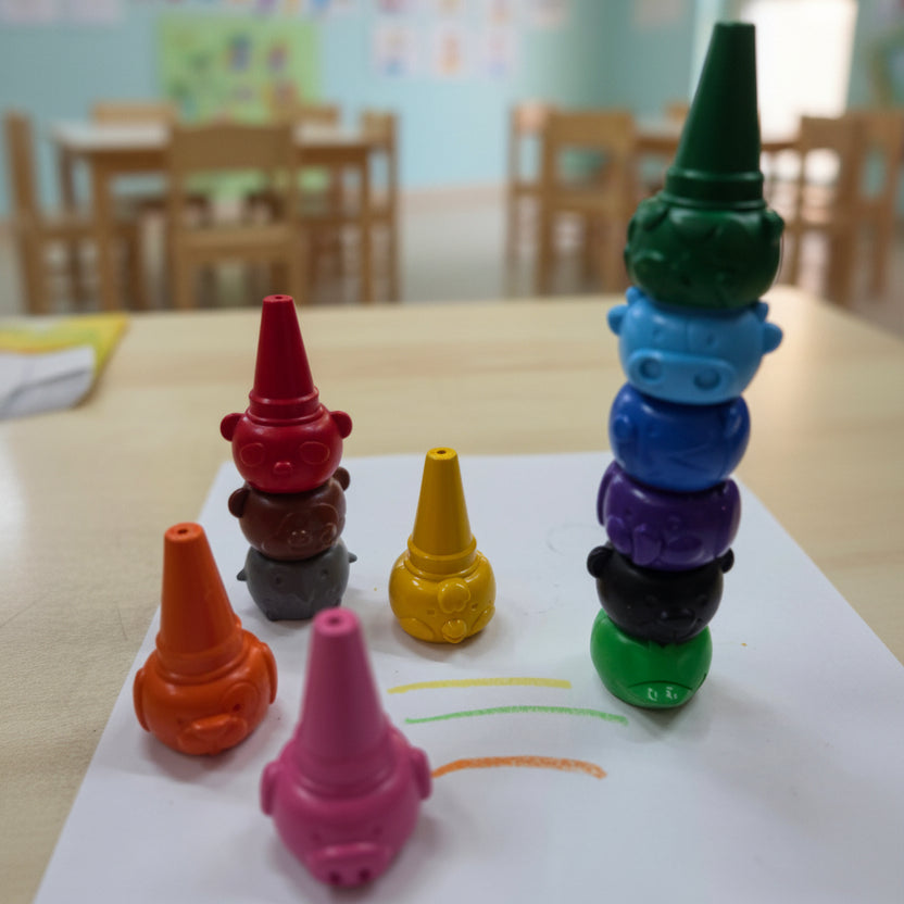 Tinta Unita Kids: Pastelli a Cera Ergonomici Baby Finger 12 Colori – Lavabili