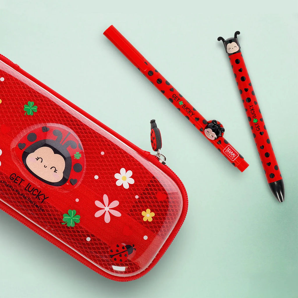 Legami: Penna Gel con Animaletto Decorativo Ladybug "Get Lucky" - Lovely Friends