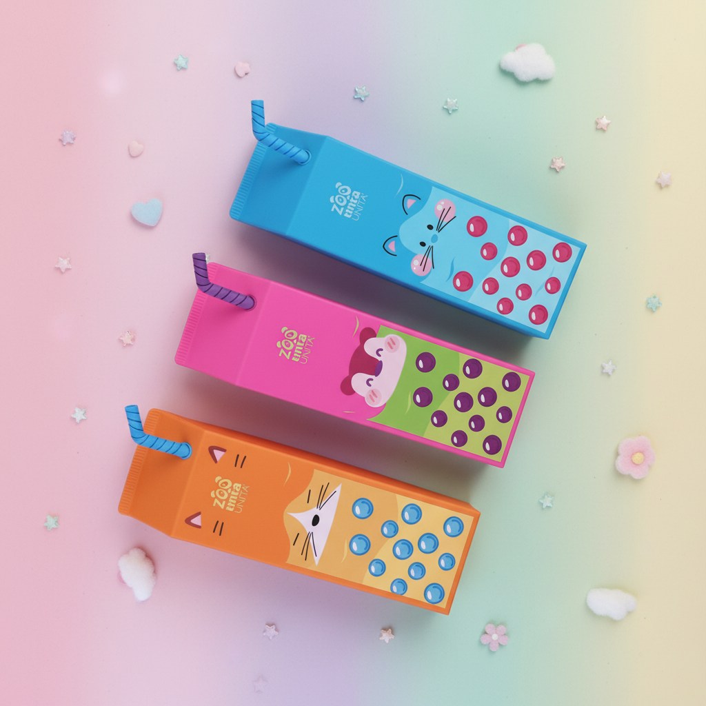 Tinta Unita Zoo - Astuccio Silicone Milk Kawaii con Animaletti