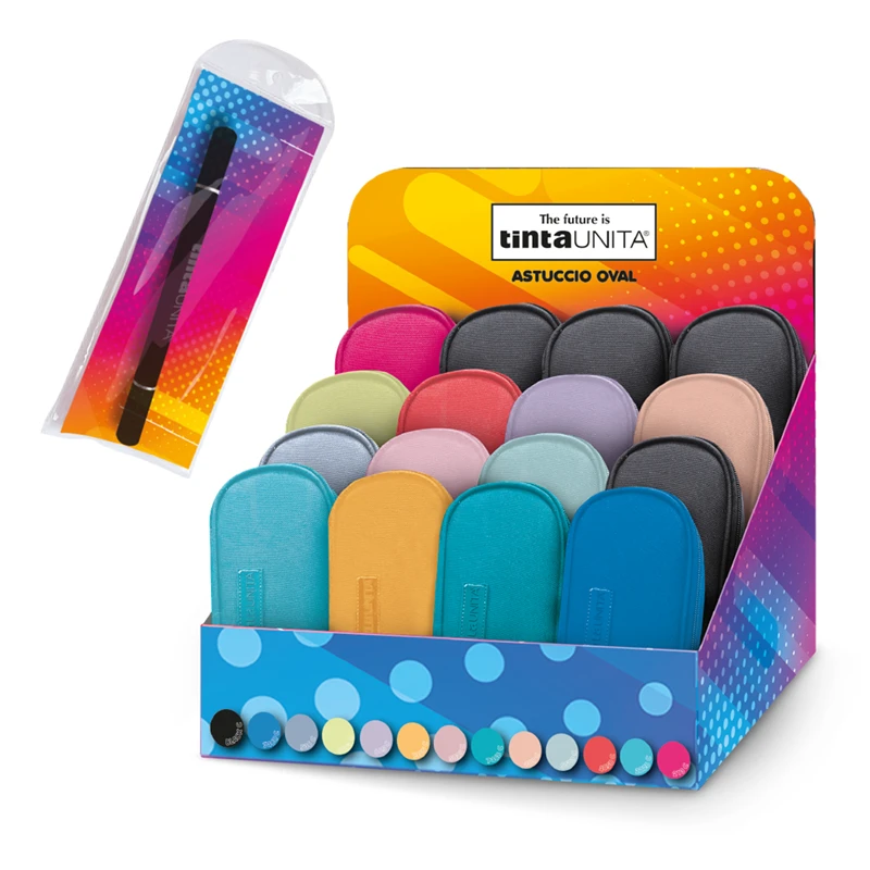 Astuccio Ovale Tinta Unita Excellent | Con Penna Bipunta TU Tips Inclusa