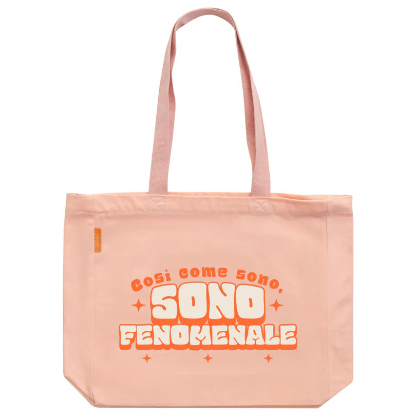 Mr.Wonderful: Borsa di tela tote bag arancione - Così come sono, sono fenomenale