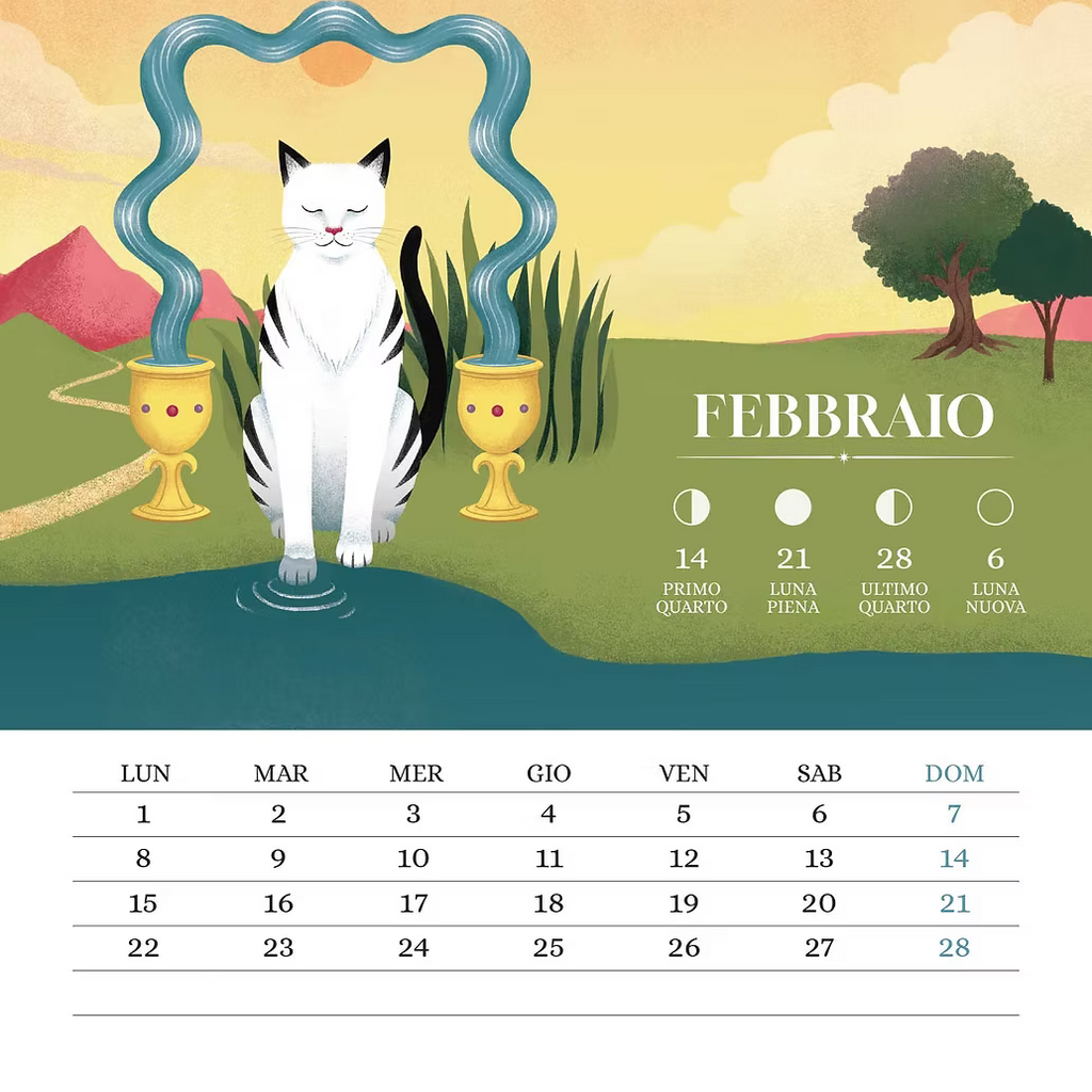 White Star - Calendario da Tavolo Vivida Gatti 2027 - 15×19 cm