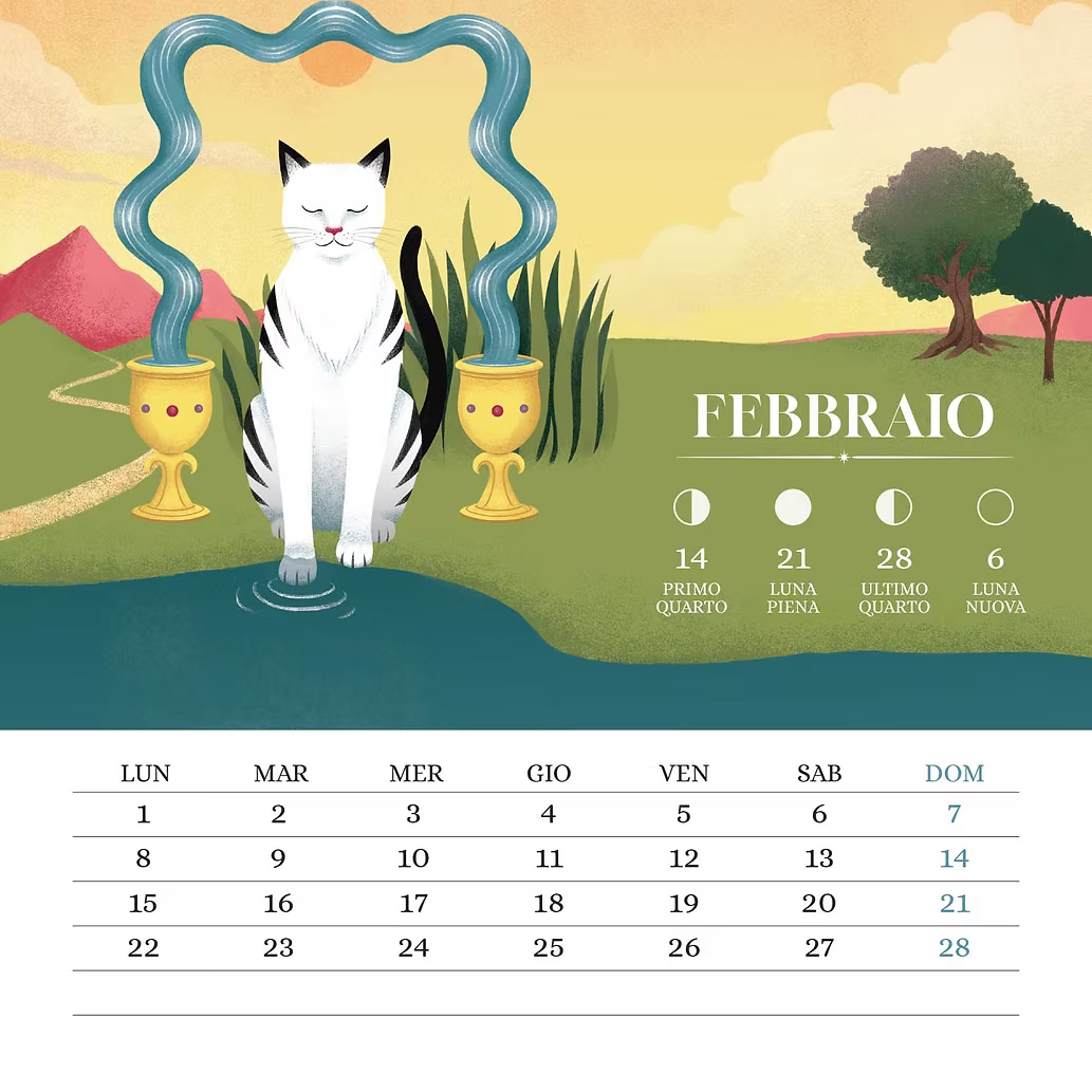 White Star - Calendario da Tavolo Vivida Gatti 2027 - 15×19 cm