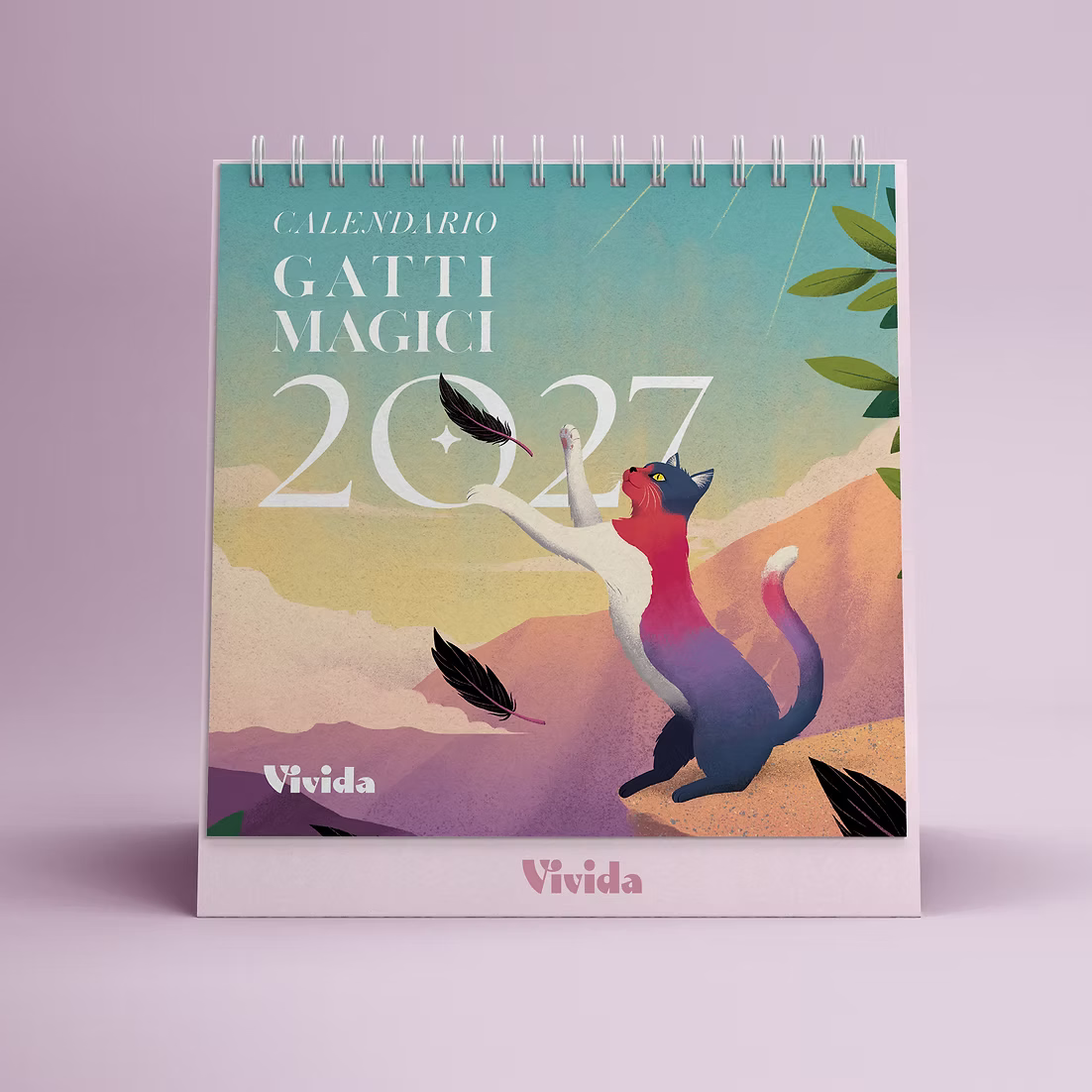 White Star - Calendario da Tavolo Vivida Gatti 2027 - 15×19 cm
