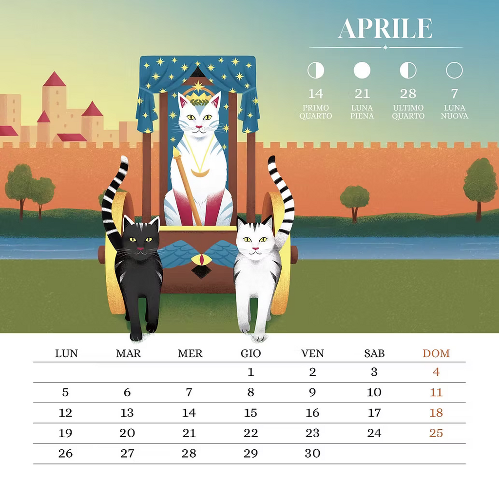 White Star - Calendario da Tavolo Vivida Gatti 2027 - 15×19 cm