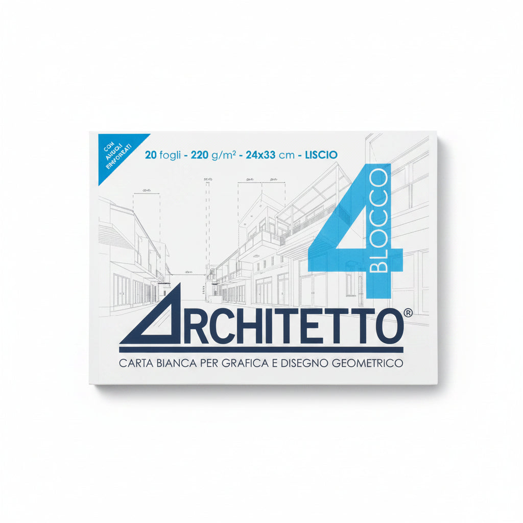 Tinta Unita Album da Disegno Architetto F4 Liscio – 24x33 cm, 20 Fogli 220 gr
