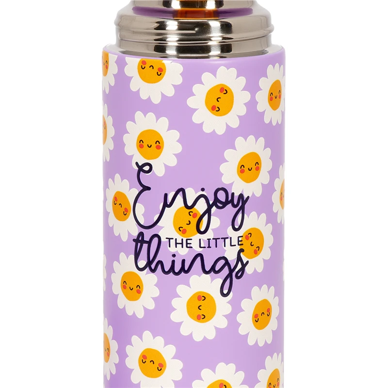 Legami - Borraccia Termica Daisy 500 ml con Tazzina e Tappo 3 in 1