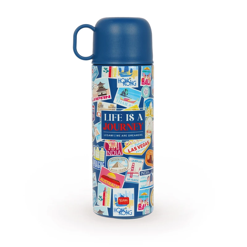 Legami - Borraccia Termica Travel 500 ml con Tazzina e Tappo 3 in 1