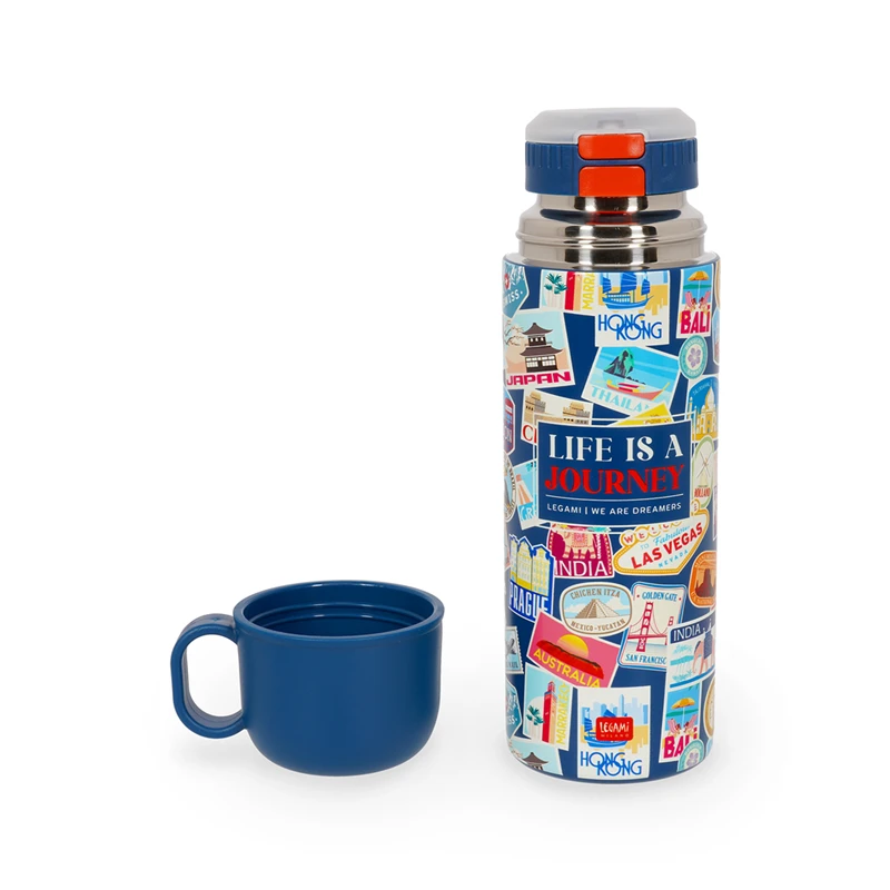 Legami - Borraccia Termica Travel 500 ml con Tazzina e Tappo 3 in 1