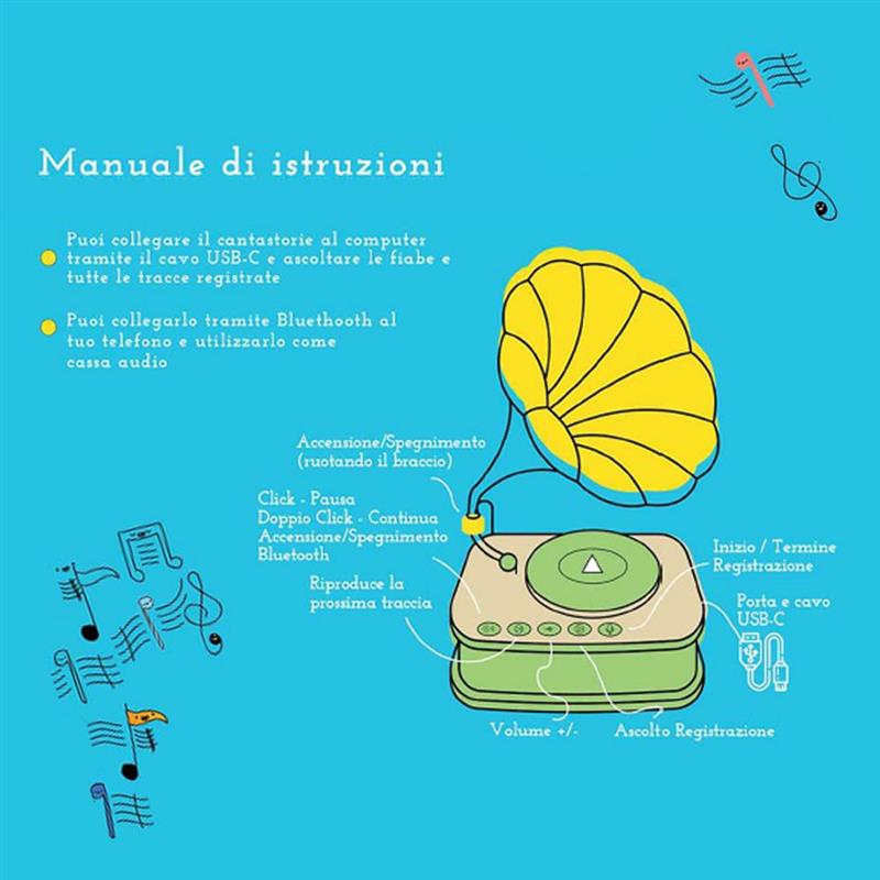 Cantastorie Fabulinis Maricart – Raccontastorie Educativo con 30 Dischi Sonori | 1–8 Anni
