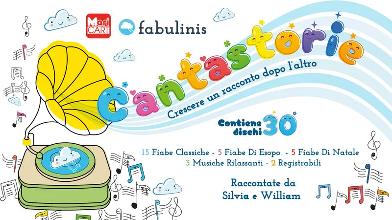 Cantastorie Fabulinis Maricart – Raccontastorie Educativo con 30 Dischi Sonori | 1–8 Anni