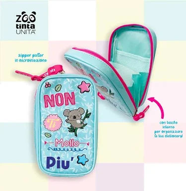 Astuccio Oval Verticale Tinta Unita Zoo – PU con Tasche Interne, 12x22,5x5 cm