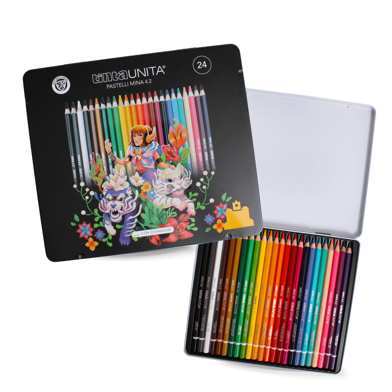 Tinta Unita: Pastelli mina 4.2 Fraffrog Metal Box Collection box da 24 pezzi