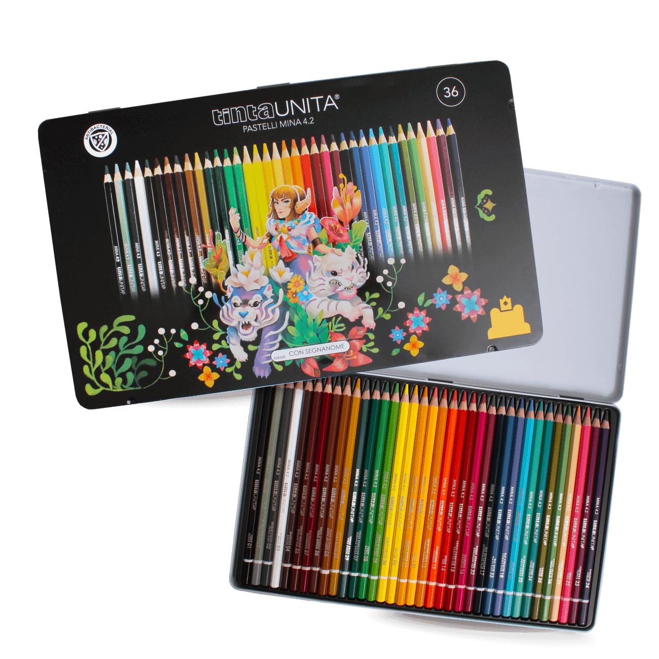 Tinta Unita: Pastelli mina 4.2 Fraffrog Metal Box Collection box da 36 pezzi