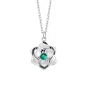 Collana Donna in Acciaio con Fiore e Zirconi Verdi – Luca Barra