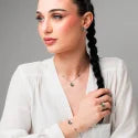 Collana Donna in Acciaio con Fiore e Zirconi Verdi – Luca Barra
