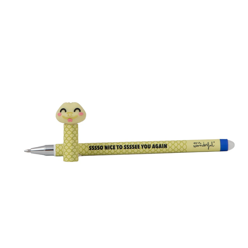 Penna Cancellabile Bo-Bo – Serpente “Sssso Nice to Ssssee You Again!” | Inchiostro Blu Bo-Bo Farm