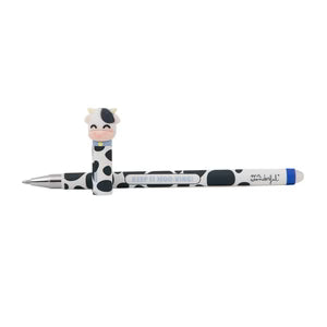 Penna Cancellabile Bo-Bo – Mucca “Keep It Moo-ving!” | Inchiostro Blu Bo-Bo Farm