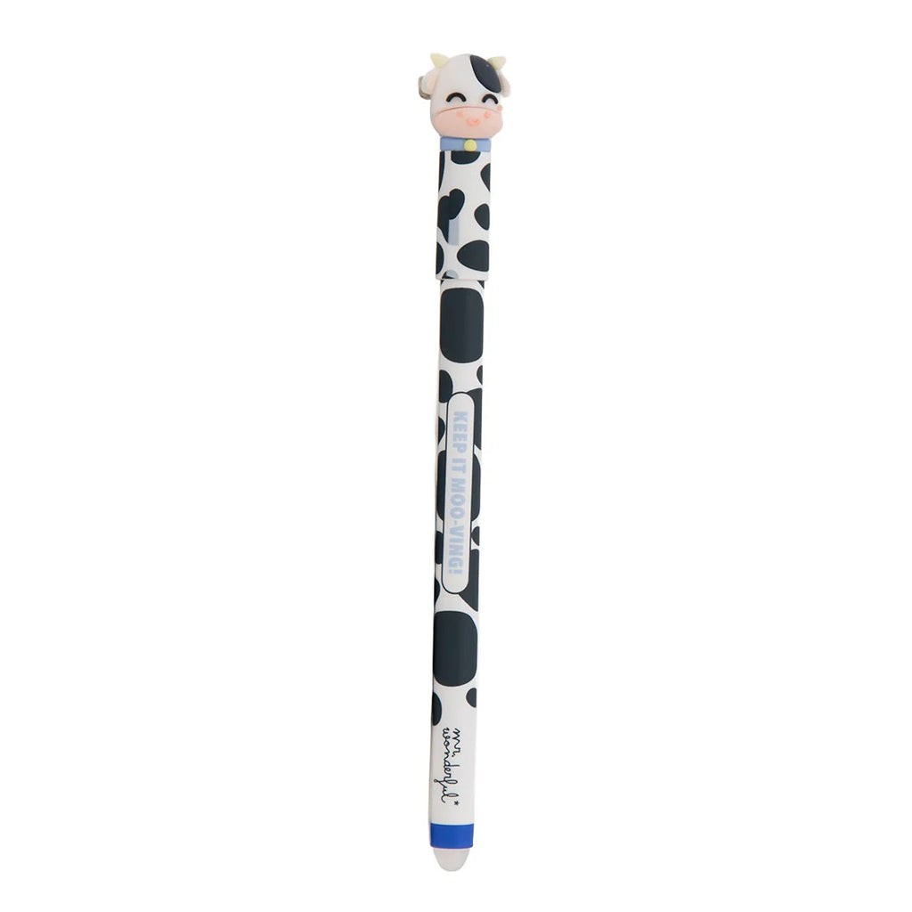 Penna Cancellabile Bo-Bo – Mucca “Keep It Moo-ving!” | Inchiostro Blu Bo-Bo Farm