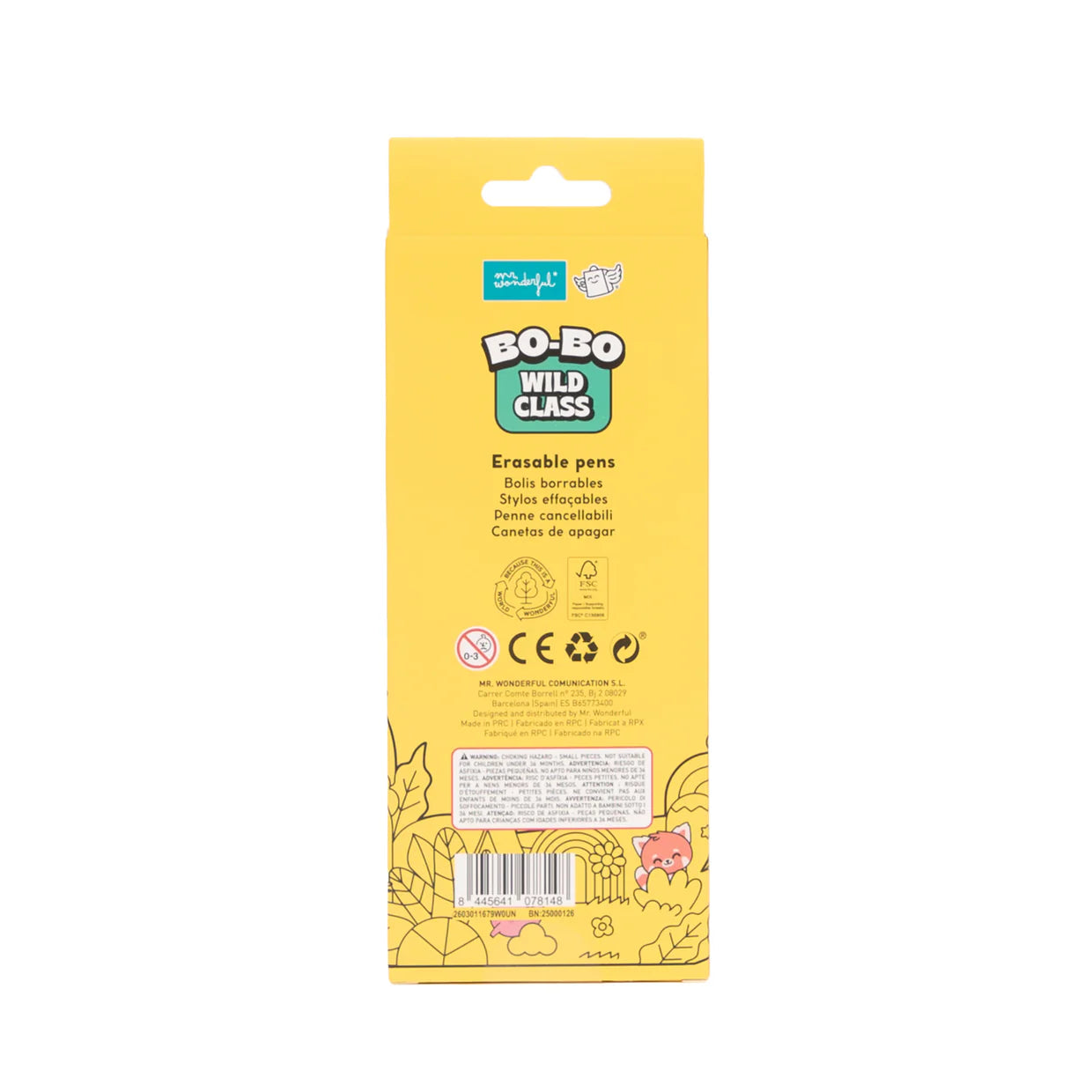 Mr.Wonderful Set 3 Penne Cancellabili Bo-Bo – Tricheco, Suricato e Ippopotamo