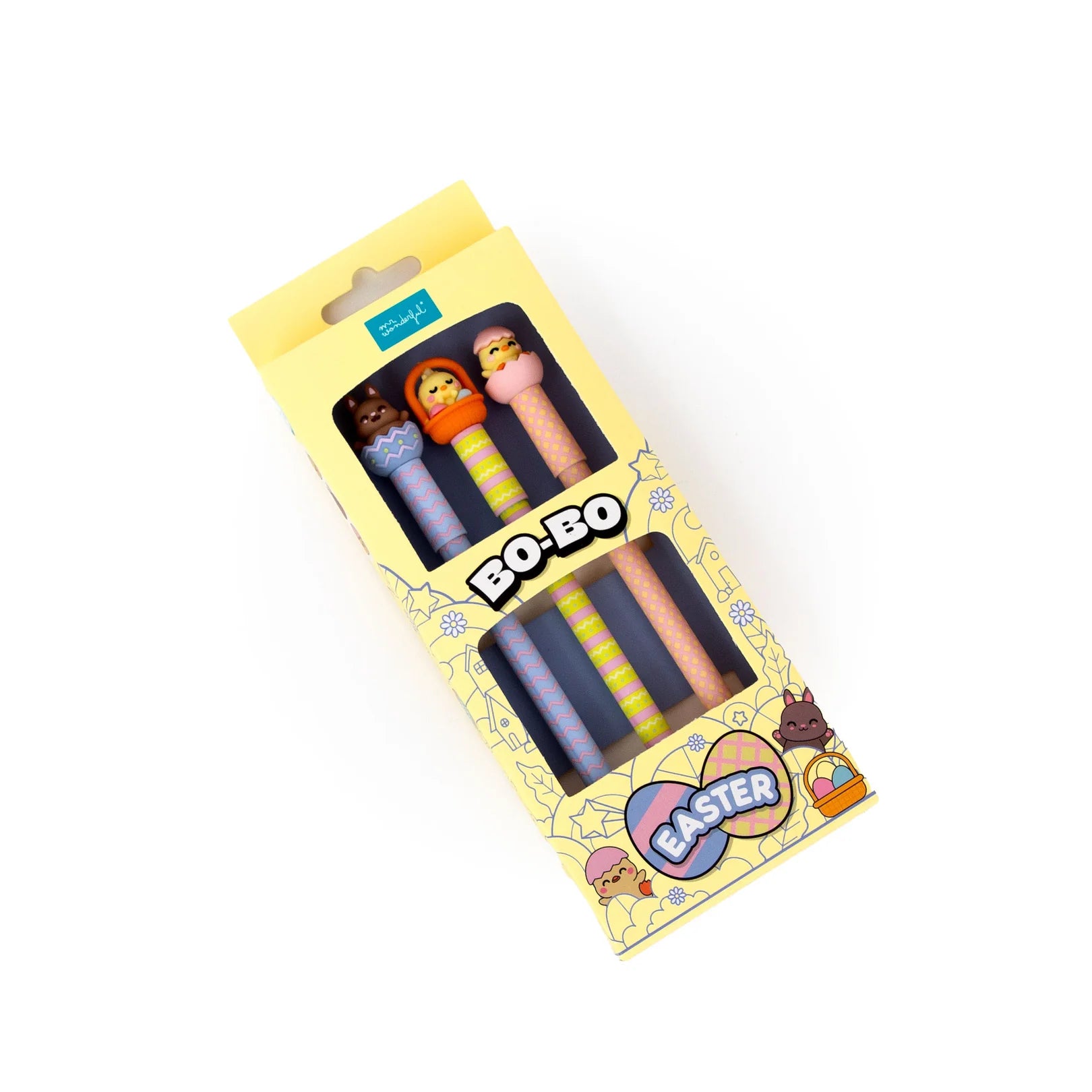 Mr.Wonderful: Set di 3 penne cancellabili Bo-Bo – Coniglietto, Pulcino di Pasqua e Pulcino nel guscio