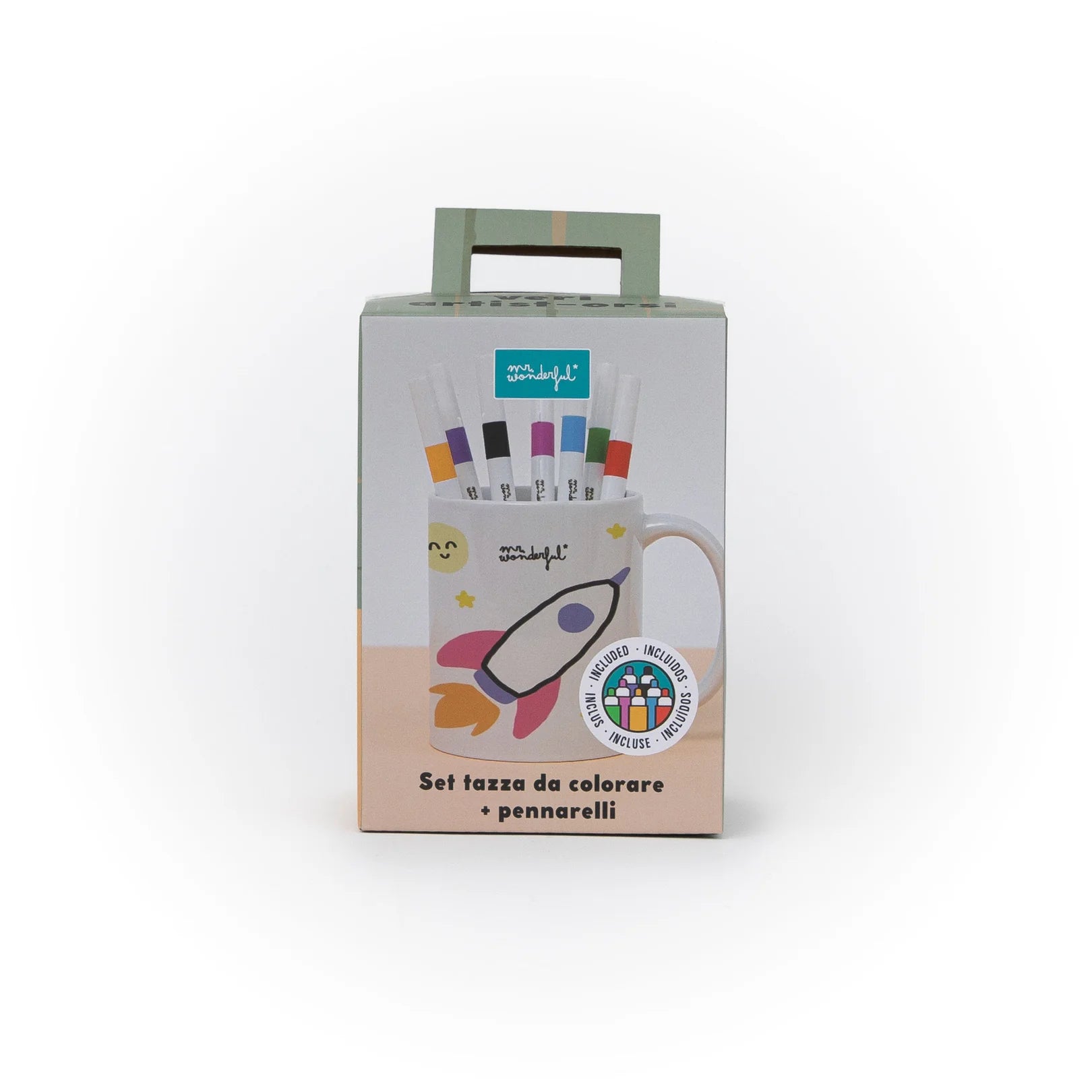 Mr.Wonderful: Set tazza da colorare + pennarelli Papà orso – Solo per veri artist-orsi