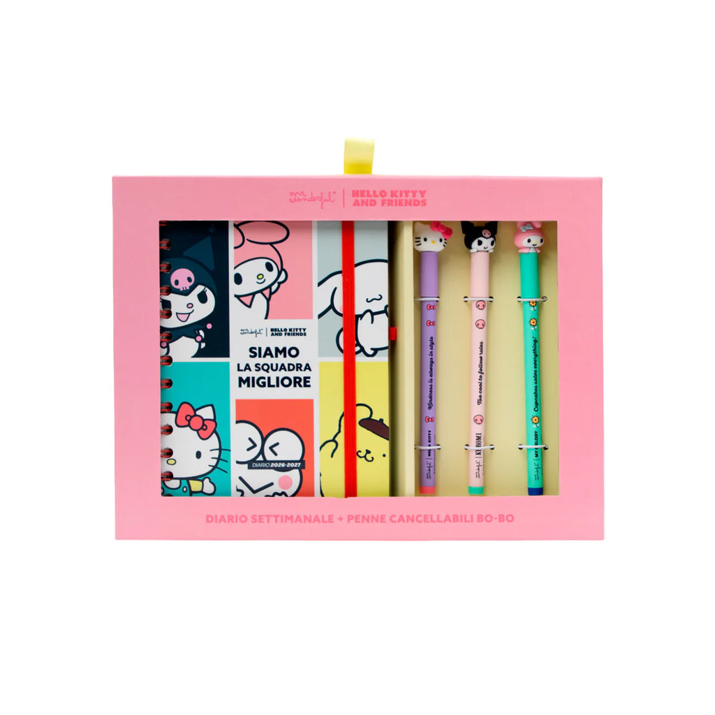 Mr.Wonderful Diario Settimanale 2026/27 Hello Kitty & Friends + 3 Penne Bo-Bo