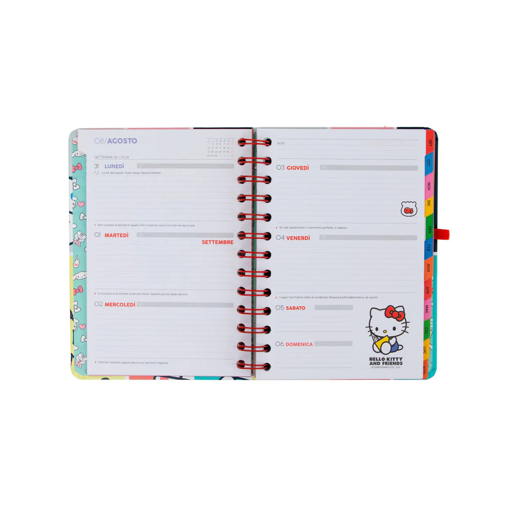 Mr.Wonderful Diario Settimanale 2026/27 Hello Kitty & Friends + 3 Penne Bo-Bo