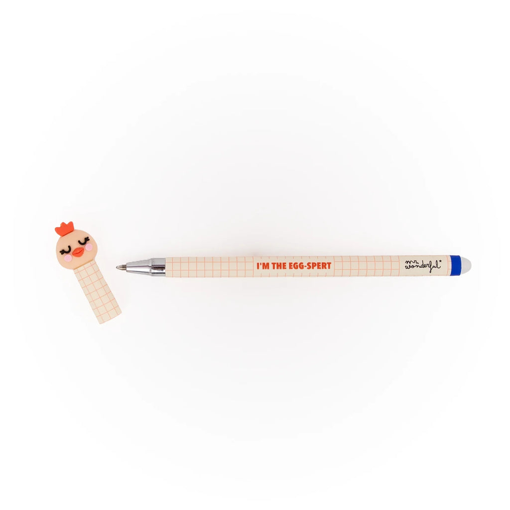Penna Cancellabile Bo-Bo – Gigi la Gallina “I’m the Egg-spert” | Inchiostro Blu Bo-Bo Farm