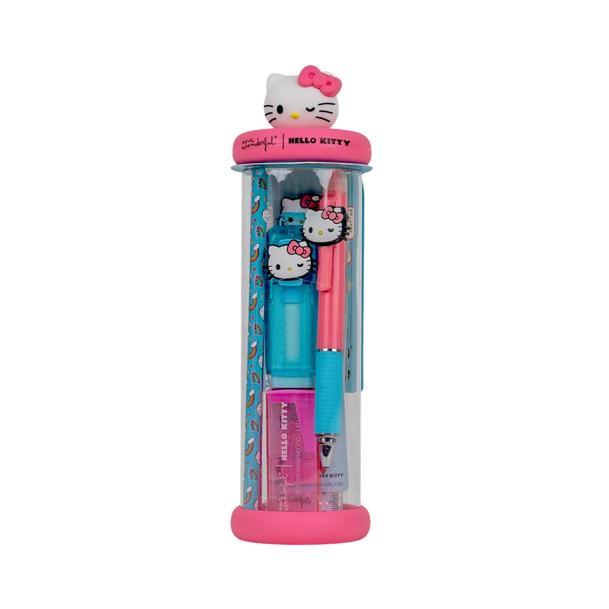 Mr.Wonderful - Set da Scrittura Hello Kitty con Astuccio Rigido Glitterato con Charm