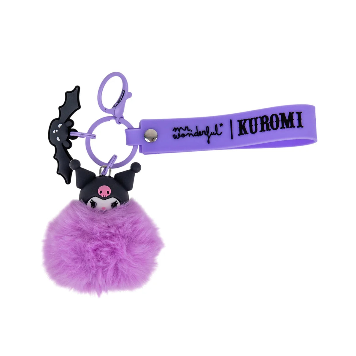Mr.Wonderful - Portachiavi Kuromi con Pompon e Figura in Silicone