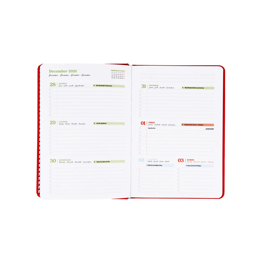 Mr.Wonderful - Agenda Settimanale Multilingue 2027 con Supporto Smartphone - C’est la Vie
