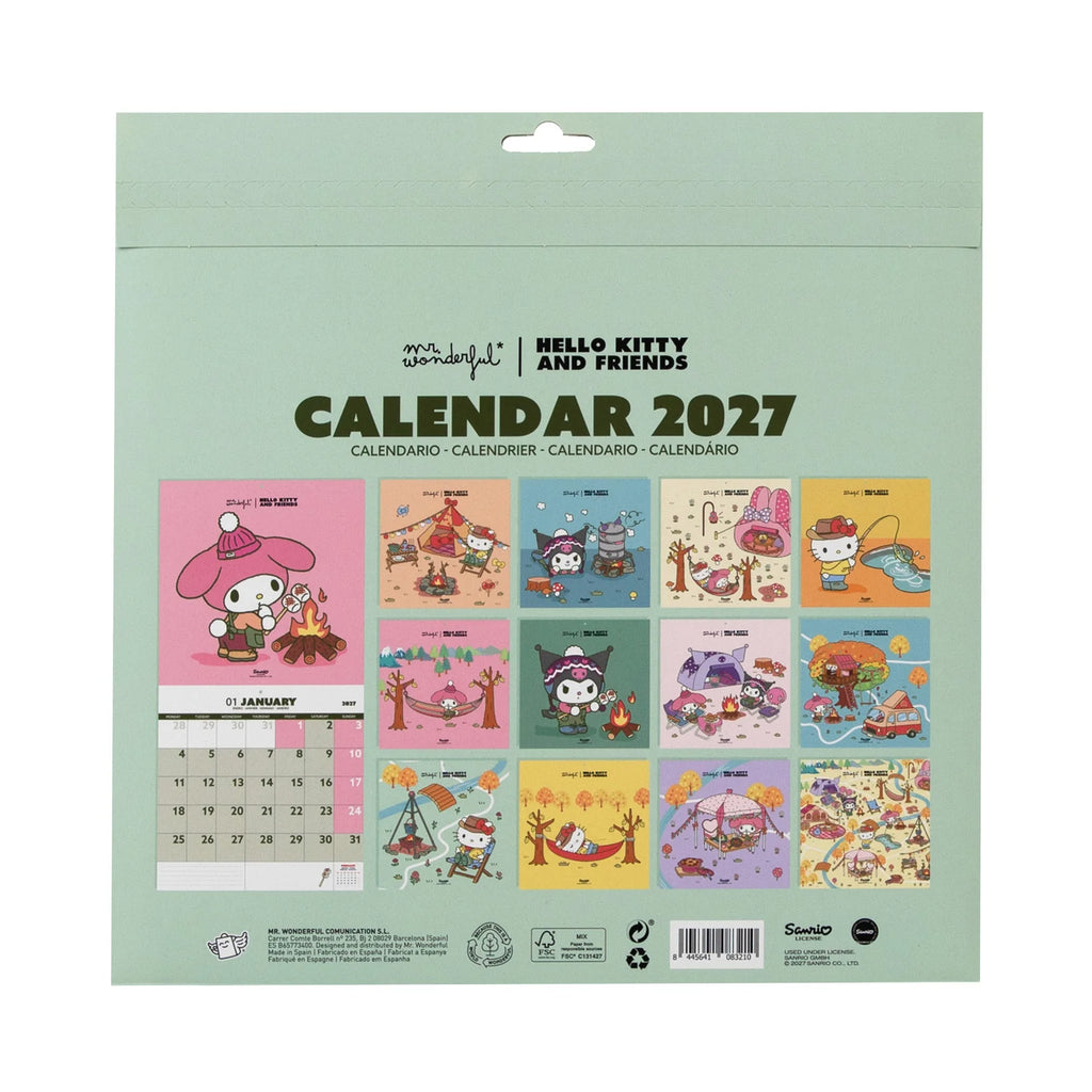 Mr.Wonderful - Calendario Poster da Parete 2027 Hello Kitty and Friends