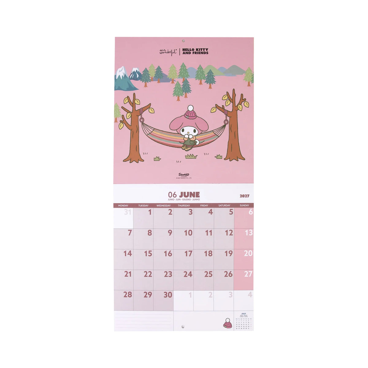 Mr.Wonderful - Calendario Poster da Parete 2027 Hello Kitty and Friends