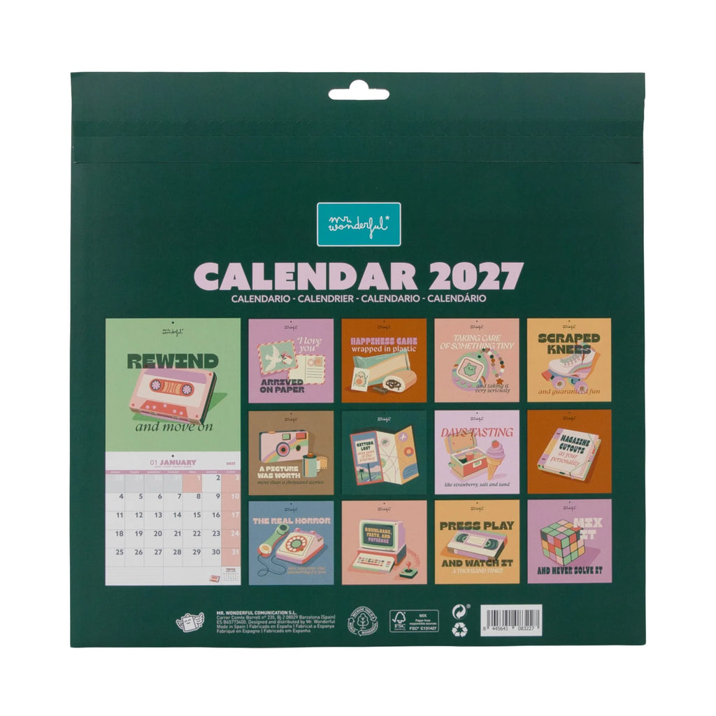 Mr.Wonderful - Calendario Poster da Parete 2027 Game Start 30,9×30,9 cm
