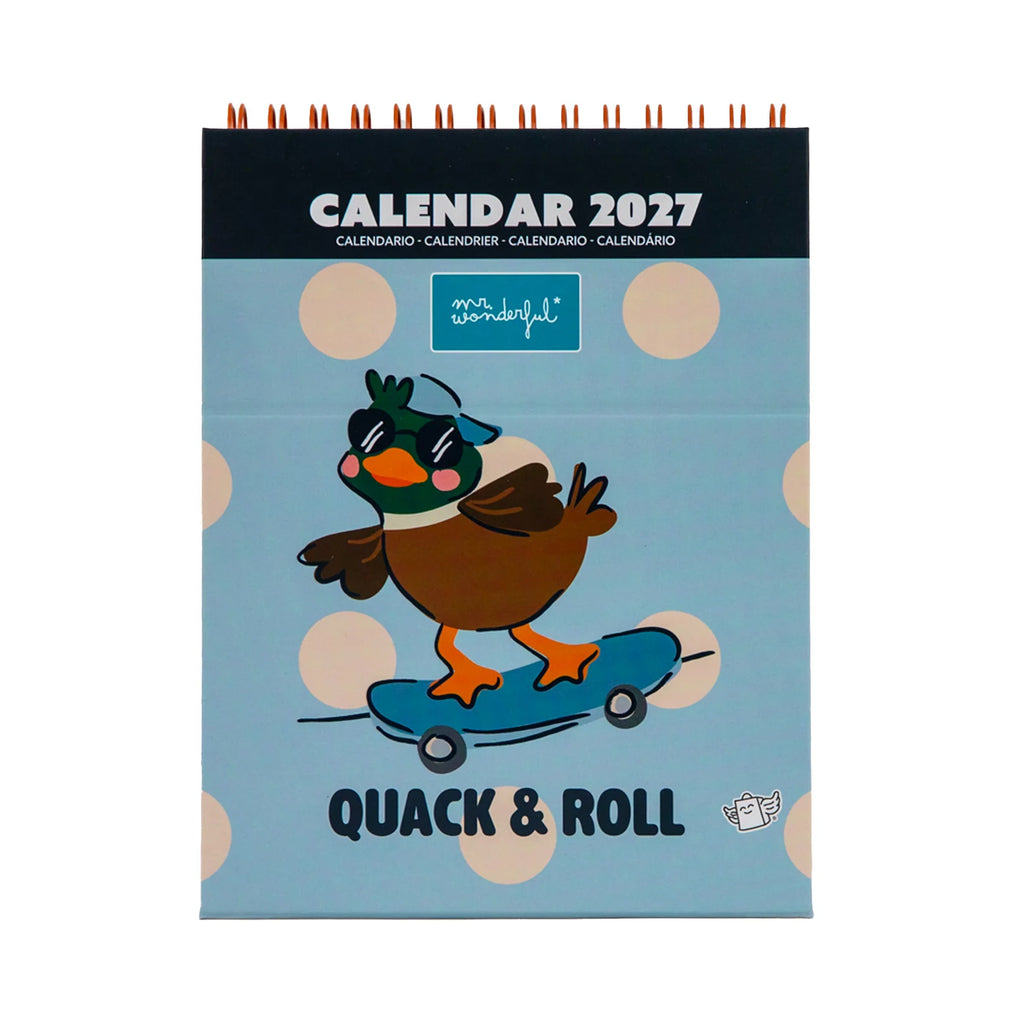 Mr.Wonderful - Calendario da Scrivania 2027 Quack & Roll con Note Adesive