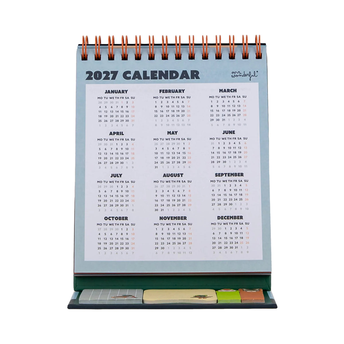 Mr.Wonderful - Calendario da Scrivania 2027 Quack & Roll con Note Adesive