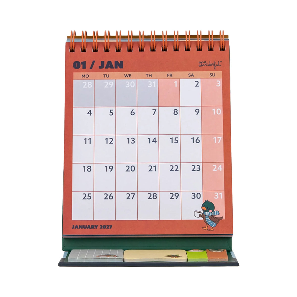 Mr.Wonderful - Calendario da Scrivania 2027 Quack & Roll con Note Adesive