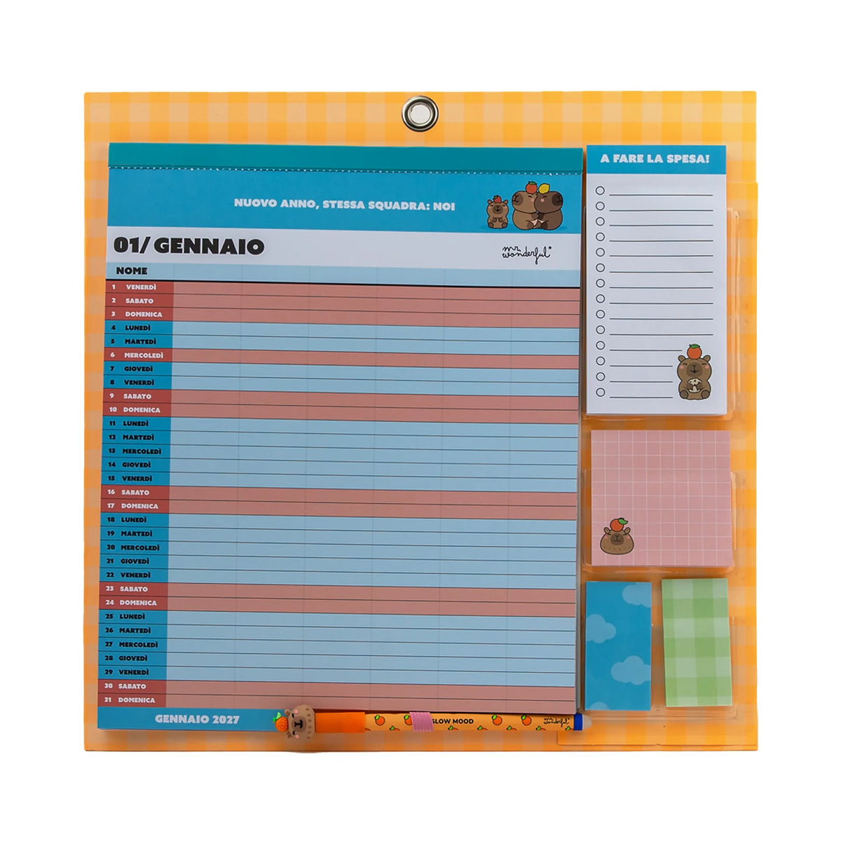 Mr.Wonderful - Calendario Familiare Magnetico 2027 da Parete - Cosa Facciamo Oggi?