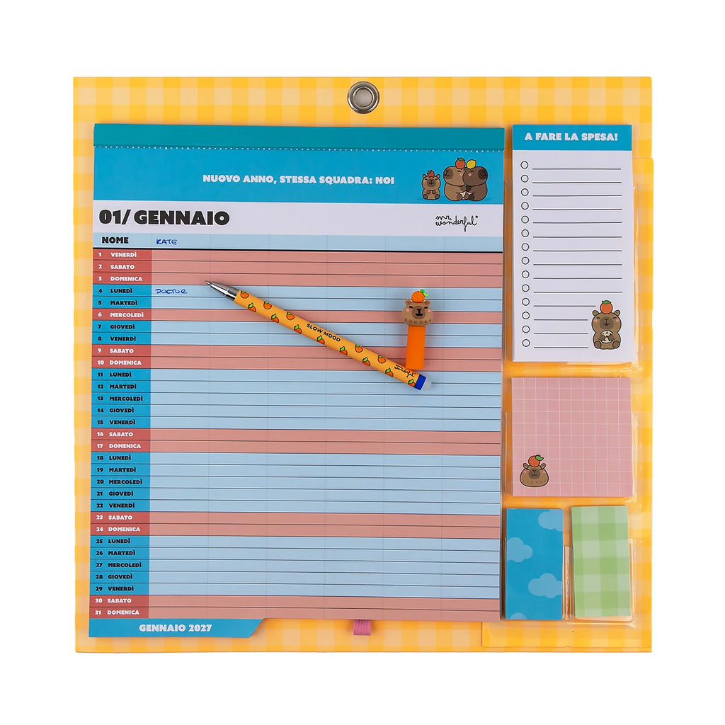 Mr.Wonderful - Calendario Familiare Magnetico 2027 da Parete - Cosa Facciamo Oggi?