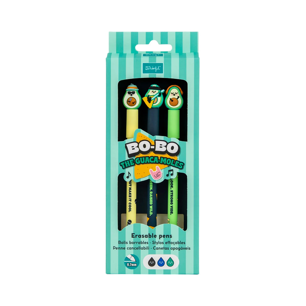 Mr.Wonderful - Set 3 Penne Cancellabili Bo-Bo Avocado con Microfono, Chitarra e Cuffie