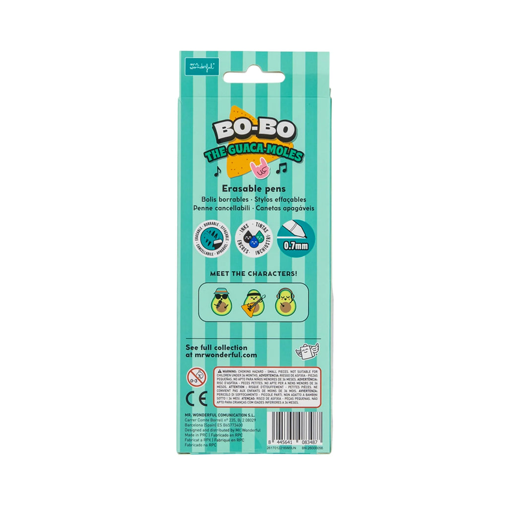 Mr.Wonderful - Set 3 Penne Cancellabili Bo-Bo Avocado con Microfono, Chitarra e Cuffie