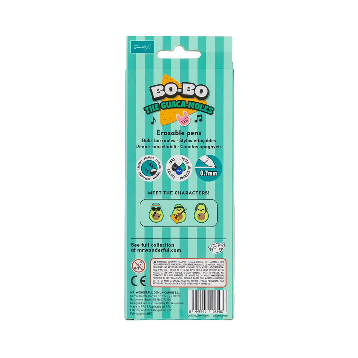 Mr.Wonderful - Set 3 Penne Cancellabili Bo-Bo Avocado con Microfono, Chitarra e Cuffie