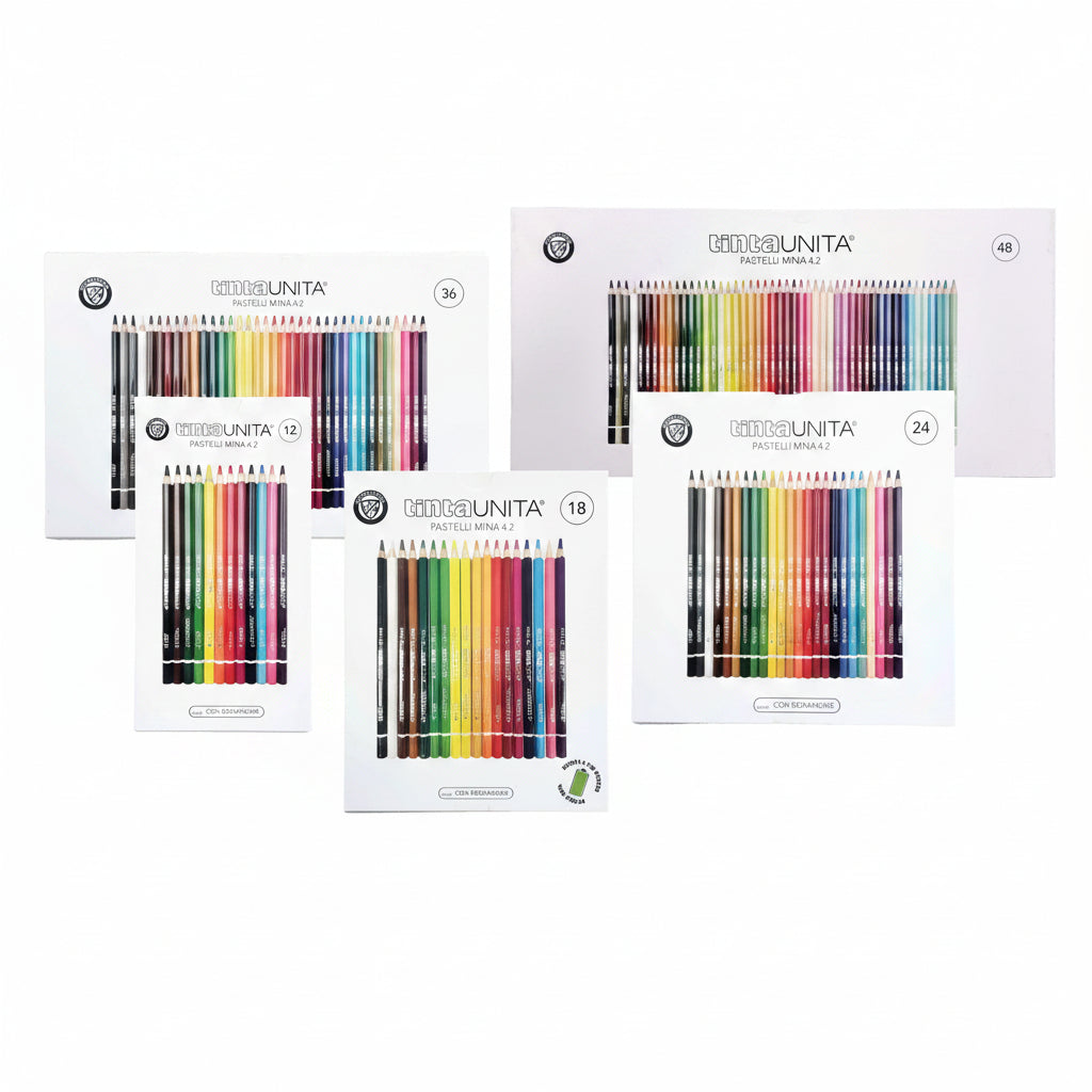 Pastelli in Legno Tinta Unita – Mina 4.2mm, Fusto Colorato (12/18/24/36 colori)