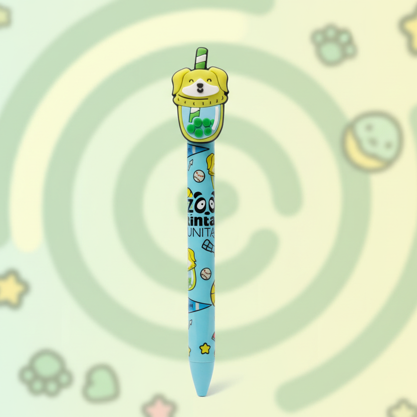Tinta Unita Zoo - Penna Cancellabile Kawaii Bubble Tea – Inchiostro blu