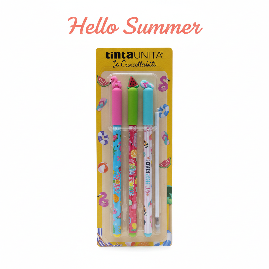 Penne Cancellabili tintaUNITA – Hello Summer sfondo bianco