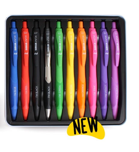 Tinta Unita: cofanetto contenente 9 penne gel 0.7 ed una special 1.0