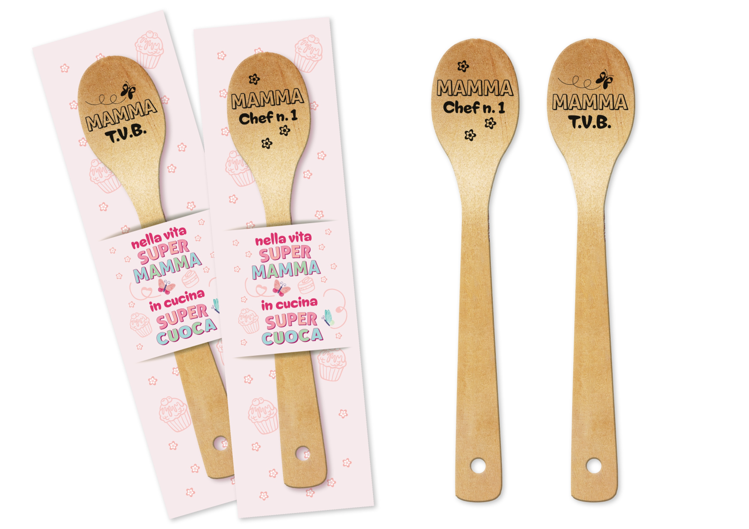 Virca – Mestolo Decorativo in Legno con Scritta Mamma