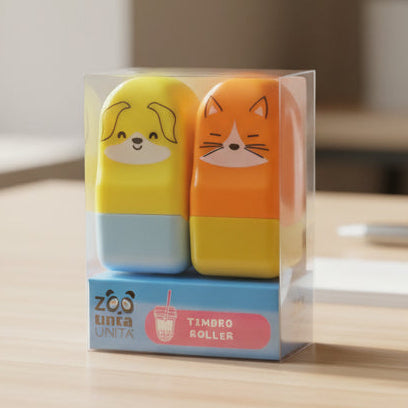 Set 2 Timbrini a Rullo Bubble Tea – Tinta Unita Zoo