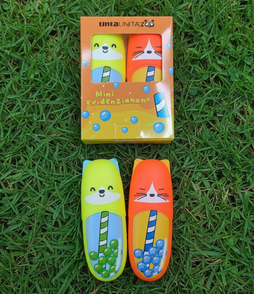 Mini Evidenziatori Kawaii Bubble Tea – Set 2 pz | tintaUNITA Zoo